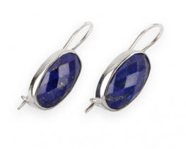  Silver Earrings Lapis Ultramarine Blue