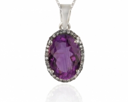 Viktorijanski obesek VIOLETA ametist in diamanti