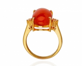 Zlat prstan Venera - Mediteranska korala z diamanti