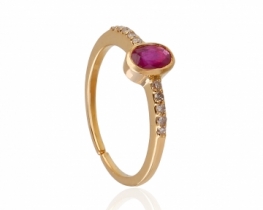 Gold Ring Caleidoscop - Ruby ​​& 10 Diamonds 