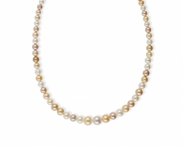 Pearl Necklace La Paloma - Gold & Silver Clasp