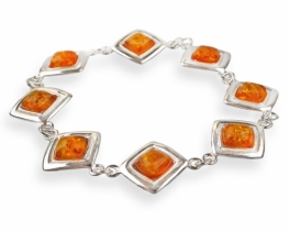 Jantar srebrna zapestnica KIARA 