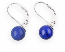 Lapis Lazuli Silver Earrings - Continental 8 & 10 mm