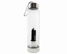 Steklenica s kristalom za vodo - črni obsidijan
