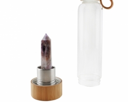 Steklenica s kristalom za vodo - ametist 