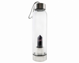 Steklenica s kristalom za vodo - fluorit