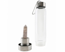 Steklenica s kristalom za vodo - črni turmalin-kamena strela