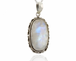 Silver Pendant Moonstone Vintage