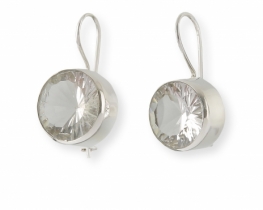 Silver Earrings Crystal quartz