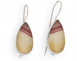 Srebrni uhani SUNSET iz mokaita - unikati