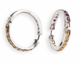 Srebrni uhani rinke GIPSY DUET 30 mm