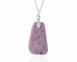 Charoite Pendant on a Silver Chain