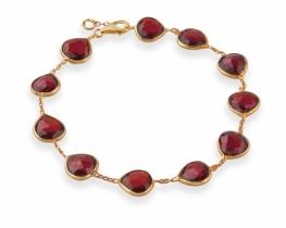 Silver Bracelet Garnet Red Tears