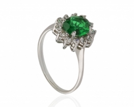 silver ring fantasy emerald
