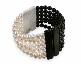 Pearl Bracelet Black & White