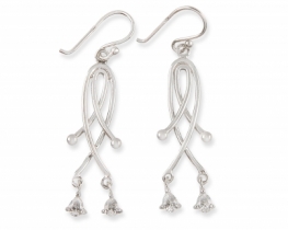 Silver Earrings Swing Bells