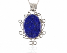 Silver Pendant Lapis Lazuli VINTAGE