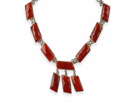 Silver Necklace Carnelian Sandy