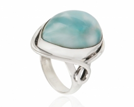 Srebrn prstan LARIMAR Infinity