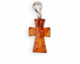 Amber pendant CROSS