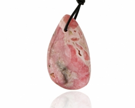 Rhodochrosite Pendant XL on a Leather cord