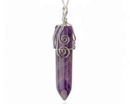 Amethyst pointed Crystal Pendant 10 x 45 mm