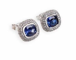 Silver Earrings Blue Sapphire LB Metropolis