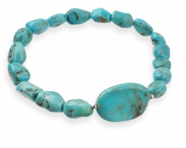 Tibetan Turquoise Bracelet 17 x 25 mm