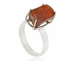 Silver ring natural Tourmaline 9 x 14 mm