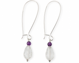 Silver Earrings LA BOHEME - Crystal Q. + Amethyst