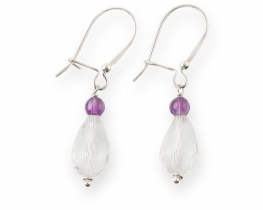 Silver Earrings LA BOHEME - Crystal Q. + Amethyst