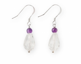 Silver Earrings LA BOHEME - Crystal Q. + Amethyst