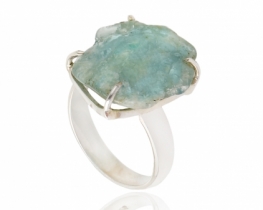 Silver Rings Aquamarine Nature 