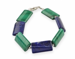 Zapestnica BOHEMIAN lapis in malahit