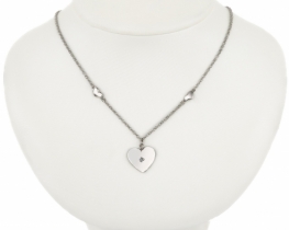 Silver Necklace 3 Hearts