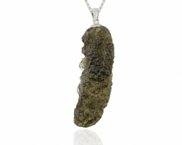 Silver Pendant Moldavite Bohemian 32 x 12 x 10 mm