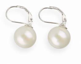  Silver & Gold Pearl Earrings MARCIA 12,5 mm