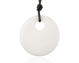 White Onyx Pendant 45 mm on stripe