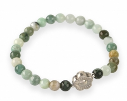 Jade bracelet Silver Flower