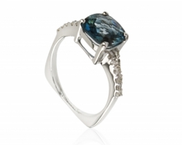 Prstan Love Blue topaz 8 mm - London Blue