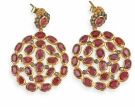 Victorain Earrings DESIRE with Rubies and Diamonds 