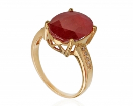 Gold Ring Kaleidoscope with Ruby ​​& Diamonds 