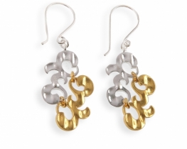 Silver Earrings Gold & Silver Lilies