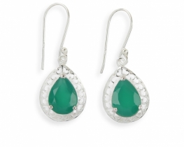 Srebrni uhani KATRIN - peridot, granat, iolit, ametist, oniks