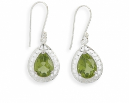 Srebrni uhani KATRIN - peridot, granat, iolit, ametist, oniks