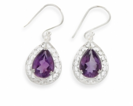 Srebrni uhani KATRIN - peridot, granat, iolit, ametist, oniks