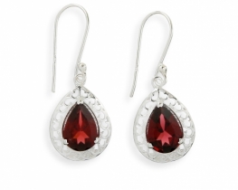 Srebrni uhani KATRIN - peridot, granat, iolit, ametist, oniks