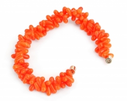 Zapestnica iz koral KAJA - rdeča in oranžna