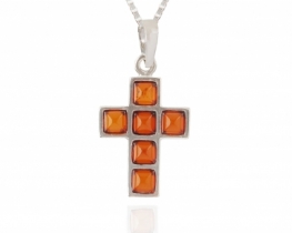 Amber pendant Cross