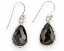 Srebrni uhani oniks BLACK ROSE 